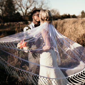 NEW Boho Soft Wedding Veil Ivory or White Bride Bridal Wedding Day